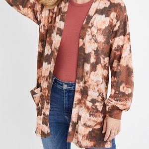 NWT Maurice’s Brown Floral Long Sleeve Cardigan